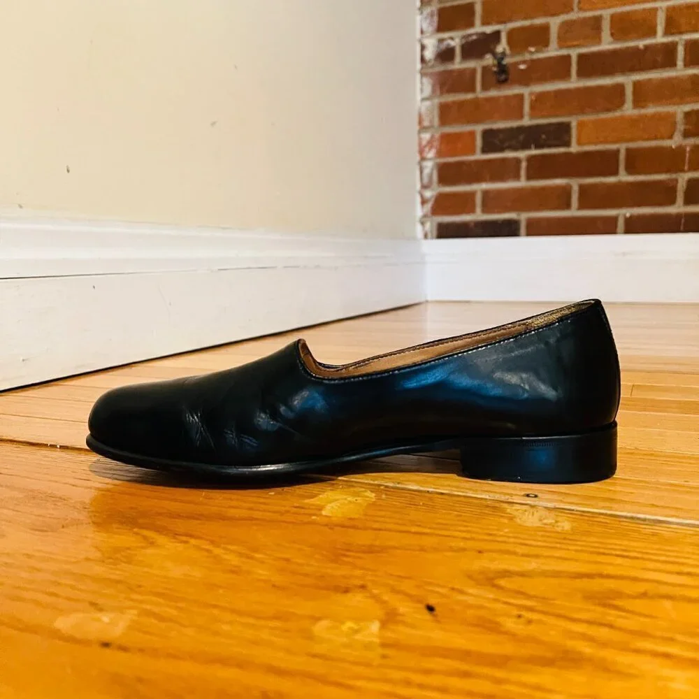 Zelli Men's Leather Black Loafers Flat Oxford Sz 9.5 M, Hand Crafted In Italy.